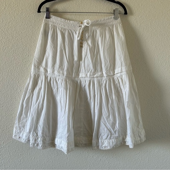 J. Crew Women’s Midi Dress Sz 0 Cotton Ivory Button Back Cottage core Western - Picture 11 of 13